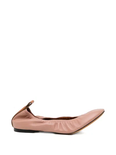 Lanvin Leather Ballerina In Pink