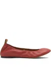 Lanvin Leather Ballerina Shoes In Red