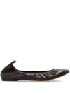 Lanvin Leather Ballerinas In Black