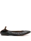 Lanvin Leather Ballerinas In Black