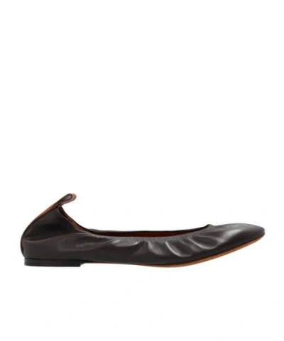 LANVIN LANVIN ROUND-TOE RUCHED BALLERINA FLATS