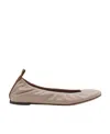 Lanvin Round Toe Ballet Flats In Nude Leather In Nude