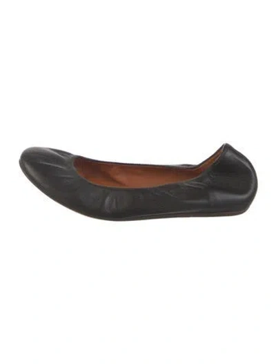 Pre-owned Lanvin Leather Ballet Flats In Black