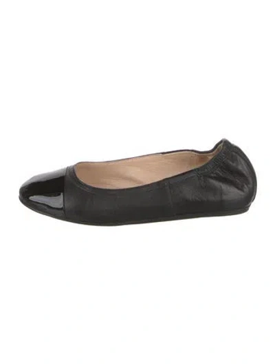 Pre-owned Lanvin Leather Ballet Flats In Black