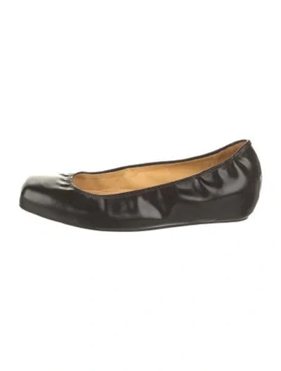 Pre-owned Lanvin Leather Ballet Flats In Black