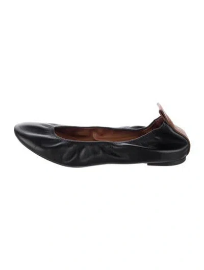 Pre-owned Lanvin Leather Ballet Flats In Black