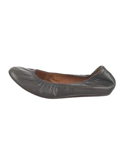 Pre-owned Lanvin Leather Ballet Flats In Black