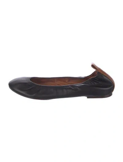 Pre-owned Lanvin Leather Ballet Flats In Black