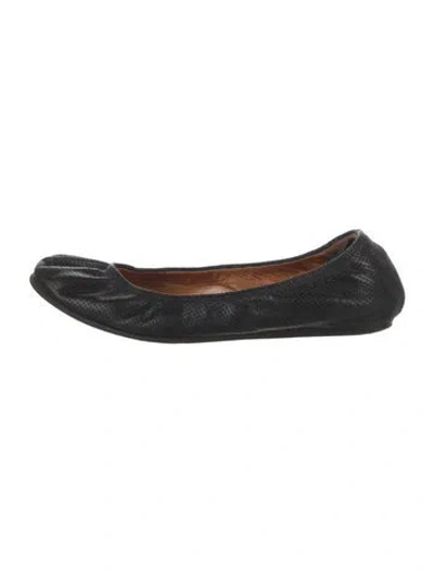 Pre-owned Lanvin Leather Ballet Flats In Black