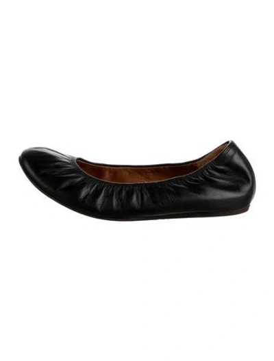 Pre-owned Lanvin Leather Ballet Flats In Black