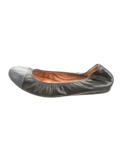 Pre-owned Lanvin Leather Ballet Flats In Black