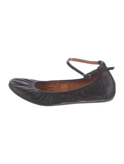 Pre-owned Lanvin Leather Ballet Flats In Black