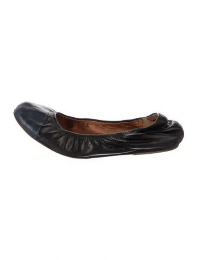 Pre-owned Lanvin Leather Ballet Flats In Black