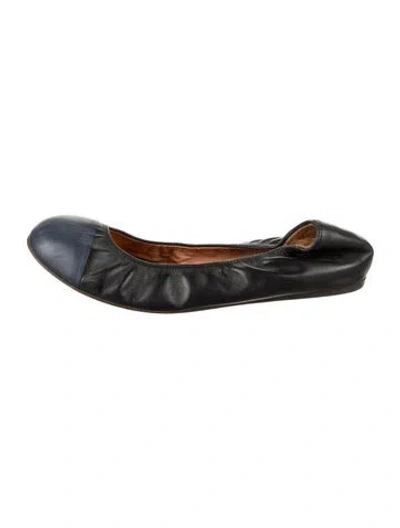 Pre-owned Lanvin Leather Ballet Flats In Black