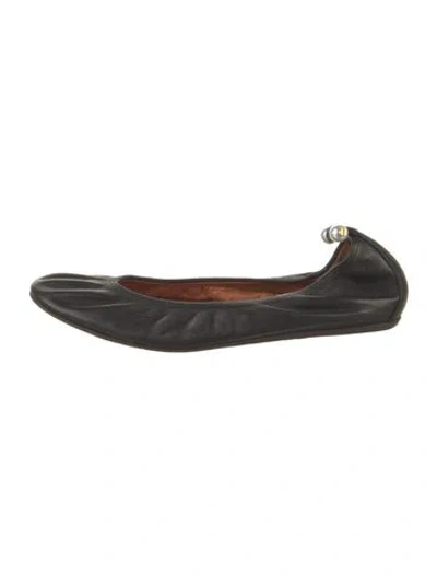 Pre-owned Lanvin Leather Ballet Flats In Black