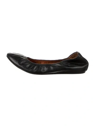 Pre-owned Lanvin Leather Ballet Flats In Black