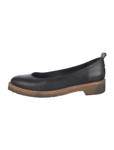 Pre-owned Lanvin Leather Ballet Flats In Black