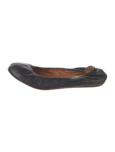 Pre-owned Lanvin Leather Ballet Flats In Black