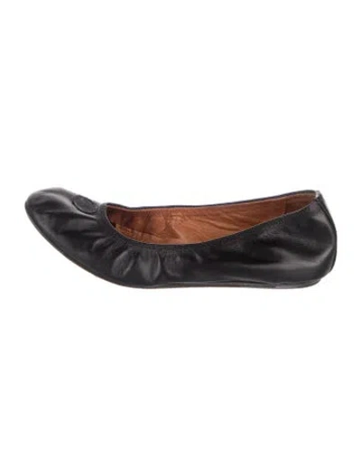 Pre-owned Lanvin Leather Ballet Flats In Black