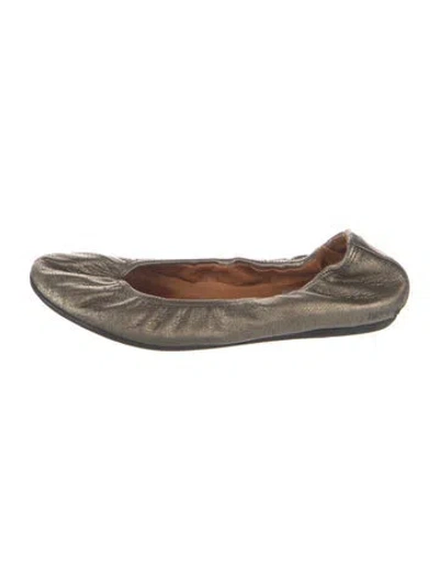 Pre-owned Lanvin Leather Ballet Flats In Black/gold/metallic