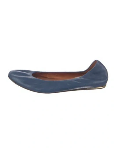Pre-owned Lanvin Leather Ballet Flats In Blue