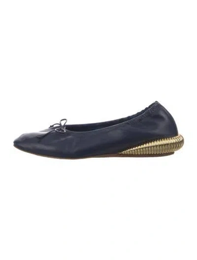 Pre-owned Lanvin Leather Ballet Flats In Blue