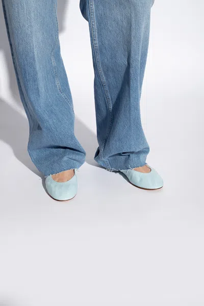 Lanvin Leather Ballet Flats In Blue