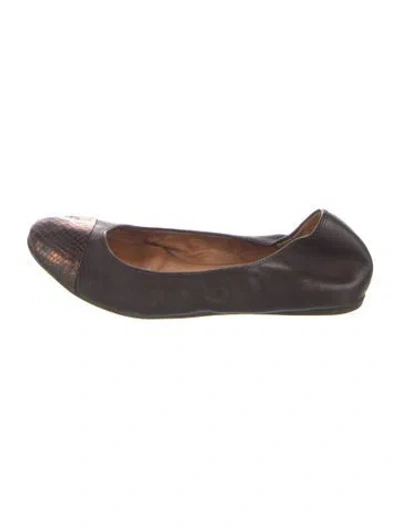 Pre-owned Lanvin Leather Ballet Flats In Brown