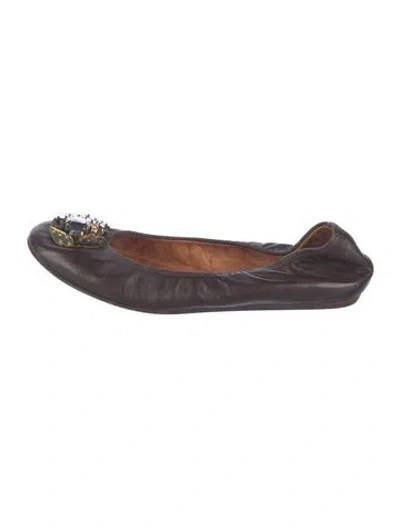 Pre-owned Lanvin Leather Ballet Flats In Brown