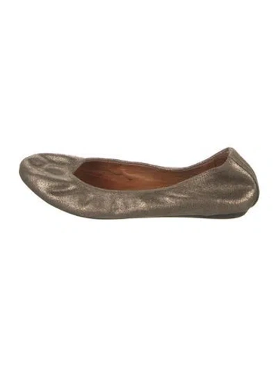 Pre-owned Lanvin Leather Ballet Flats In Brown/metallic