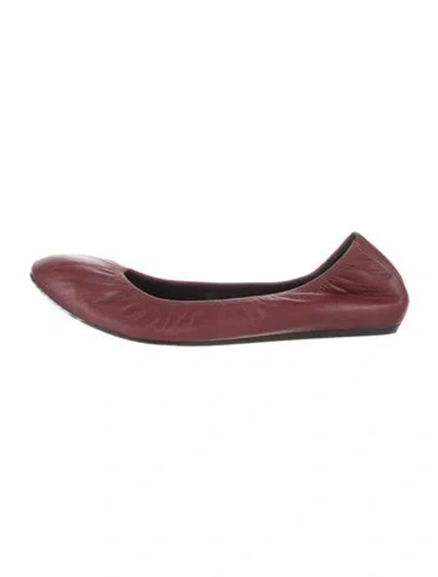 Pre-owned Lanvin Leather Ballet Flats In Burgundy