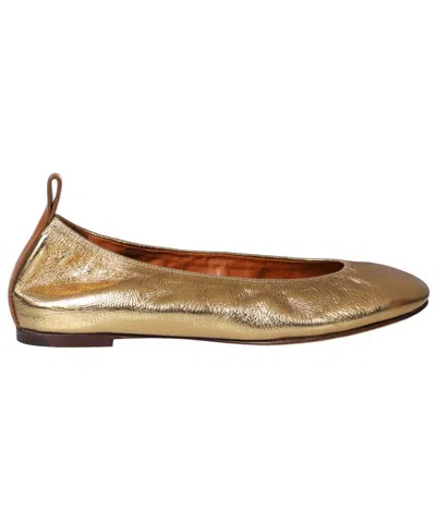 Lanvin Leather Ballet Flats In Gold