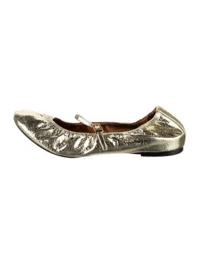 Pre-owned Lanvin Leather Ballet Flats In Gold