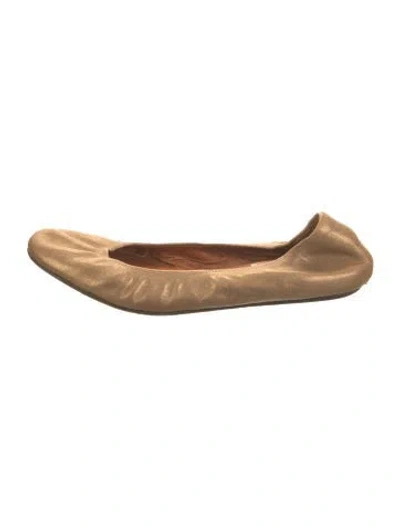 Pre-owned Lanvin Leather Ballet Flats In Gold