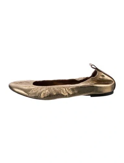 Pre-owned Lanvin Leather Ballet Flats In Gold