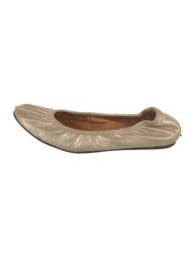 Pre-owned Lanvin Leather Ballet Flats In Gold/metallic