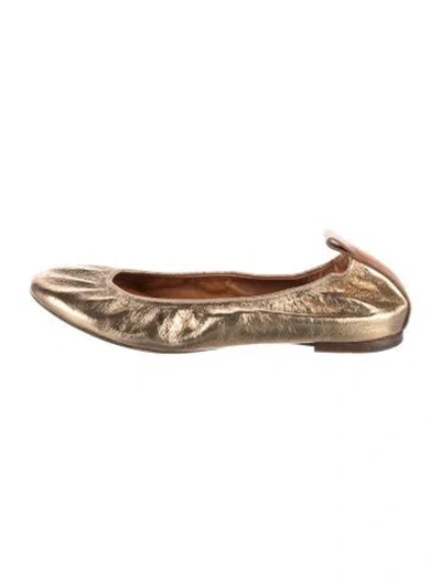 Pre-owned Lanvin Leather Ballet Flats In Gold/metallic