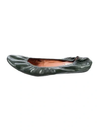 Pre-owned Lanvin Leather Ballet Flats In Green