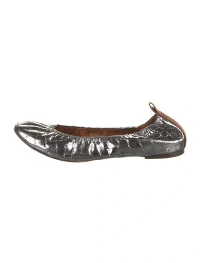Pre-owned Lanvin Leather Ballet Flats In Grey/metallic