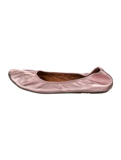 Pre-owned Lanvin Leather Ballet Flats In Metallic/pink