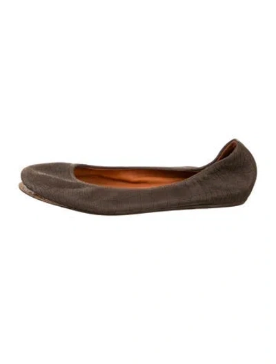 Pre-owned Lanvin Leather Ballet Flats In Neutral