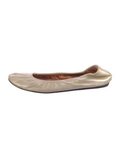 Pre-owned Lanvin Leather Ballet Flats In Neutral