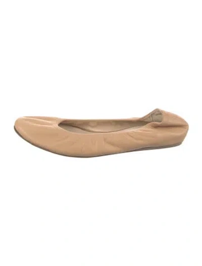 Pre-owned Lanvin Leather Ballet Flats In Neutral