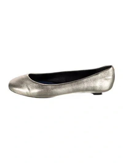 Pre-owned Lanvin Leather Ballet Flats In Neutrals