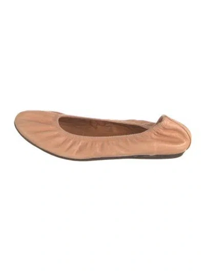 Pre-owned Lanvin Leather Ballet Flats In Neutrals