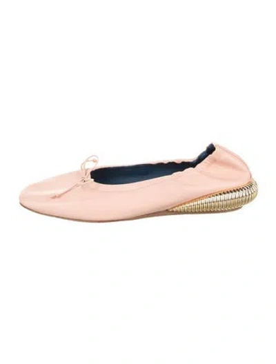 Pre-owned Lanvin Leather Ballet Flats In Neutrals