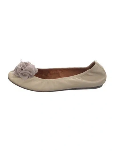 Pre-owned Lanvin Leather Ballet Flats In Neutrals