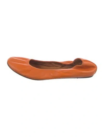 Pre-owned Lanvin Leather Ballet Flats In Orange