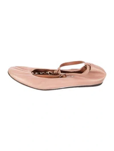 Pre-owned Lanvin Leather Ballet Flats In Pink
