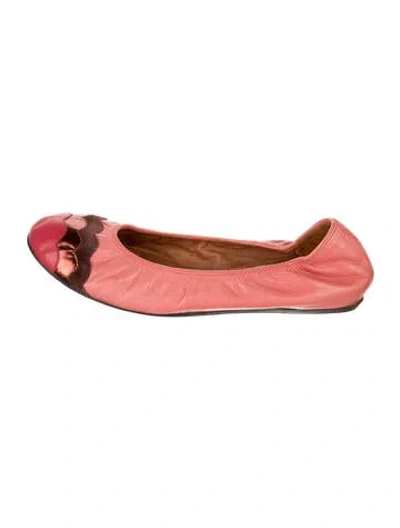 Pre-owned Lanvin Leather Ballet Flats In Pink